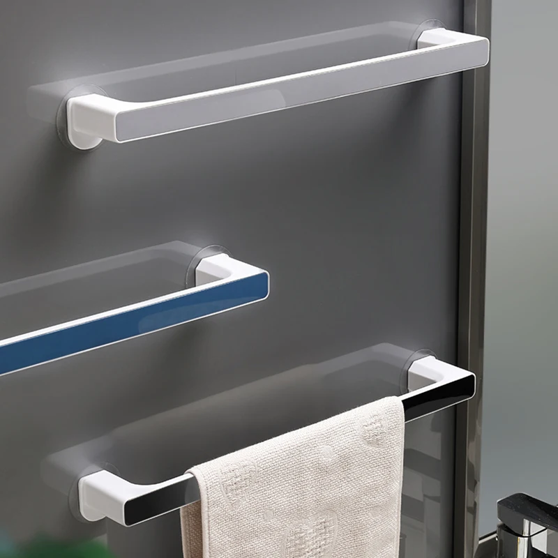 Self-adhesive Towel Holder Rack Wall Mounted Towel Hanger Bathroom Bar Shelf Shoes Holder Hanging Bathroom Organizer
