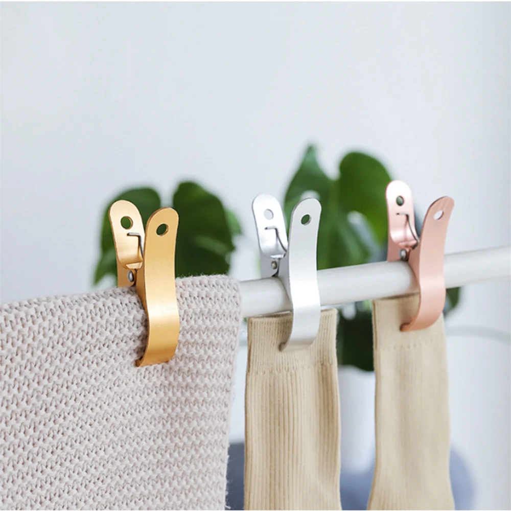 Laundry Clothes Aluminium Alloy Hanger Clips Towel Clothes Pegs Clothespin Beach Sheet Drying Pegs 2pcs