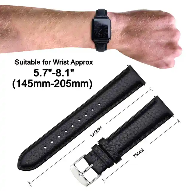Bracelet De Montre En Cuir Véritable à Fermeture Rapide – Fin, Tailles 18mm, 20mm, 22mm