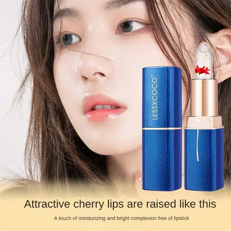 

Lessxcoco Flowers Crystal Lip Gloss Color Change Temperature Change Lipstick Moisturizing Coloring Waterproof Sweatproof Makeup