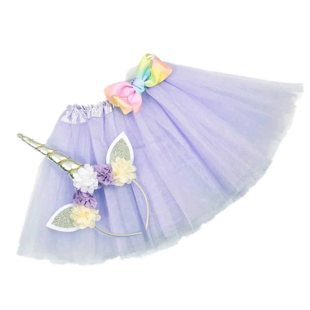 

1 Set Fashion Kids Tutu Dress Headband Set Unicorn Headwear Tutu Skirt Kit Children Birthday Party Unicorn Costume Set