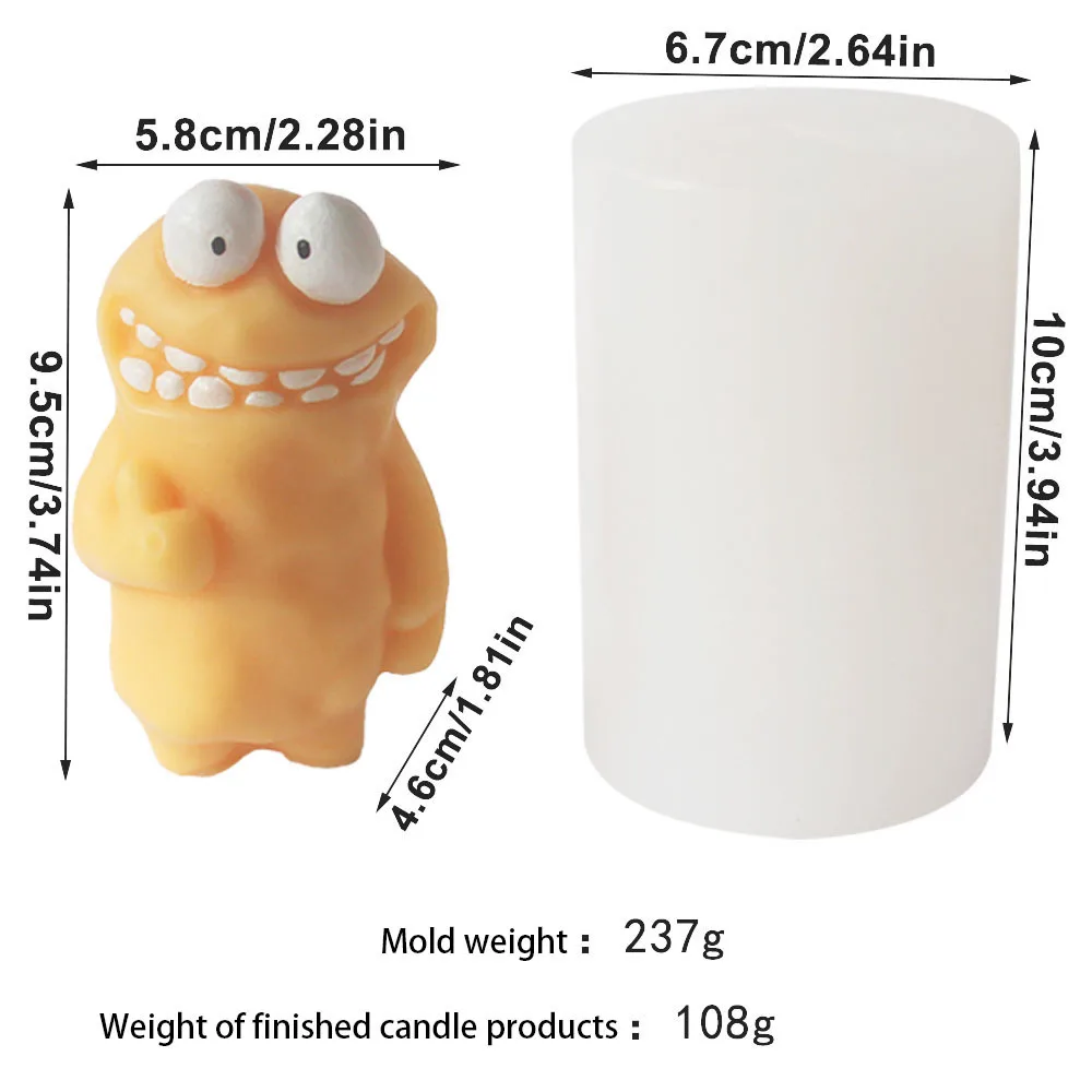 Kindertagsgeschenke Erde-Monster Heimdekoration Silikonform Handgemachte Kerzenform Lustige Entspannungs-Halloween-Unterhaltung – Detail 11
