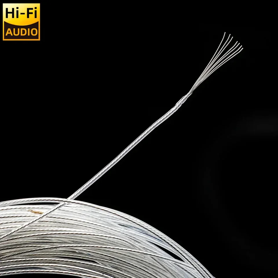 Cavo Coassiale Audio Cavo In Rame 7N OCC Placcato Argento - 3 O 10 Metri, PTFE, Per Altoparlanti HiFi (sezione 1 Mm) Cavo Sfuso 7N 18 AWG