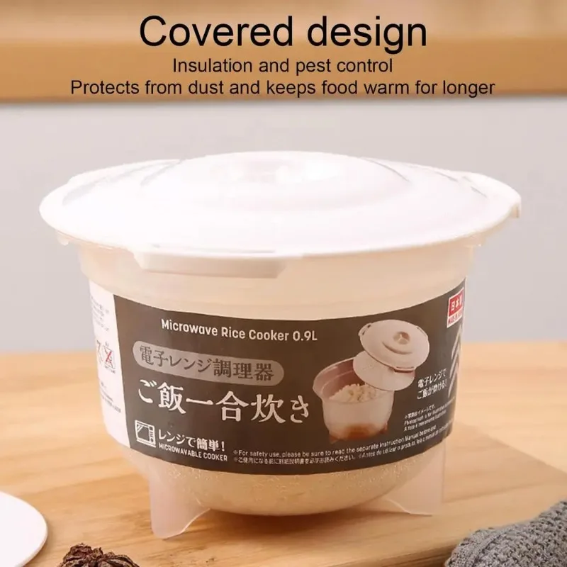 Description Picture 3 of itemMicrowave Japanese Rice 900ML Multifunctional Steamer Hot Soup Lunch Box Food Grade PP Kitchen Steamer Suitable for Any Scenario