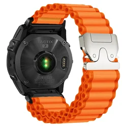 Premium 22mm Nylon Alpine Loop Sport Wristband Bracelet Accessories (Orange Silver)