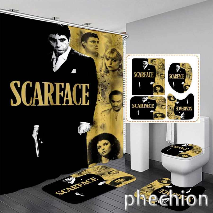 Scarface Icon Folder 3D Print Scarface Shower Curtain Waterproof Bathroom Curtain Anti-slip ...