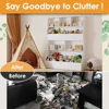 Toy Storage Organizer for Kids, Large Wooden Open Bookcase,4-Tier Children Storage Cabinet, Cubby Bookshelf for Playroom Bedroom 5