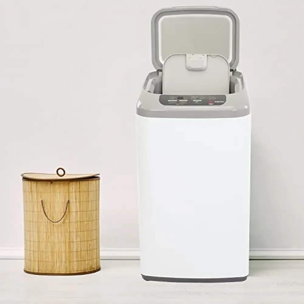 Compact Washer with 8 Automatic Cycles Portable Laundry Machine with Sink Attachment Apartment Friendly Easy Operation Stainless 2