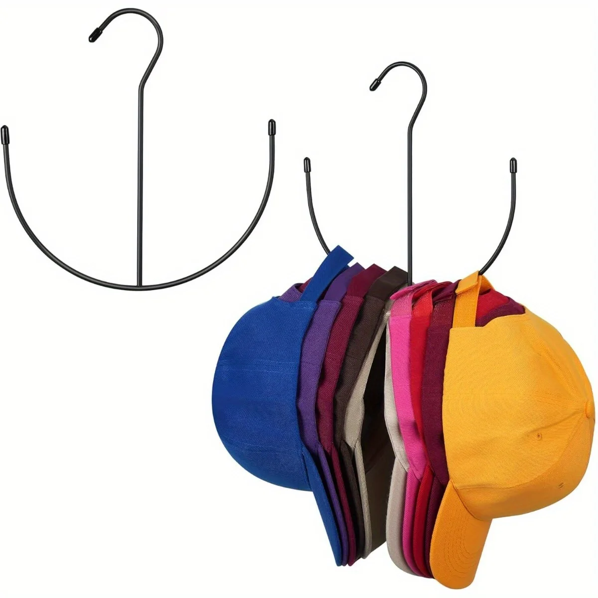 2-Pack Hanging Hat Organizer Rack - Stainless Steel Cap Holder for ...