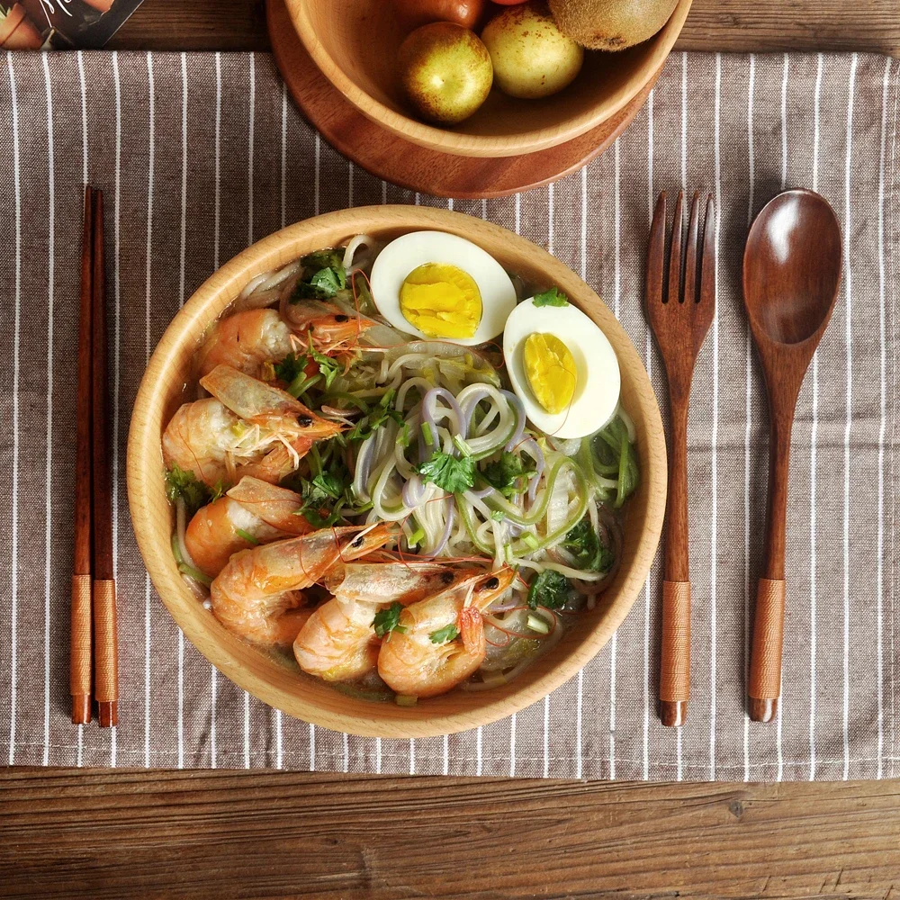 Natural Wood Tableware Set 3