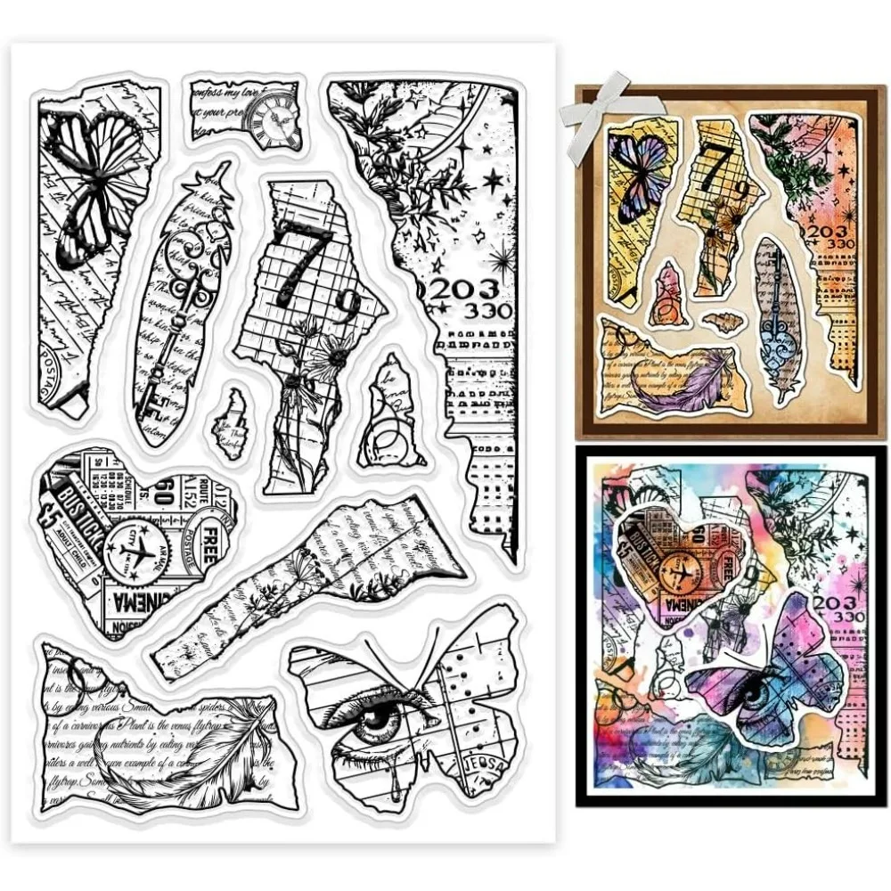Clear rubber stamps for DIY scrapbooking