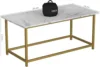 Faux Marble Coffee Table Simple Modern Rectangular Coffee Tables Open Design Minimalist Center Table for Living Room Office 3