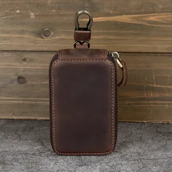 Vintage Genuine Leather Key Holder and Wallet (Brown)