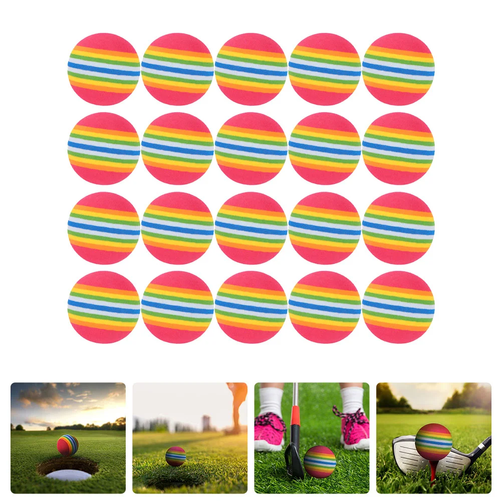 

20pcs 42mm Golfs Rainbow Ball EVA Golfs Ball Golfs Training Stretchy Balls