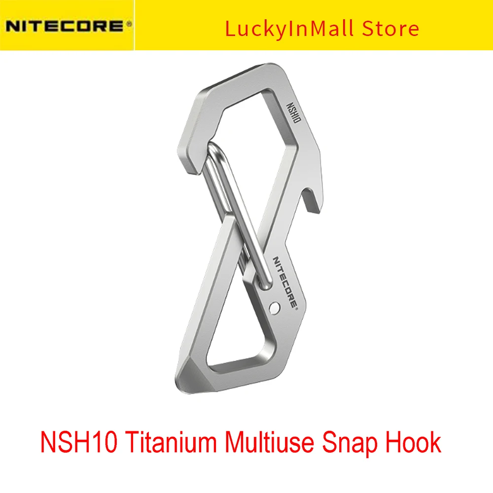 

NITECORE NSH10 Multiuse Snap Hook 3-in-1 TC4 Bottle Opener Flat-head Screwdriver Keychain Backpack EDC Hanging Tool