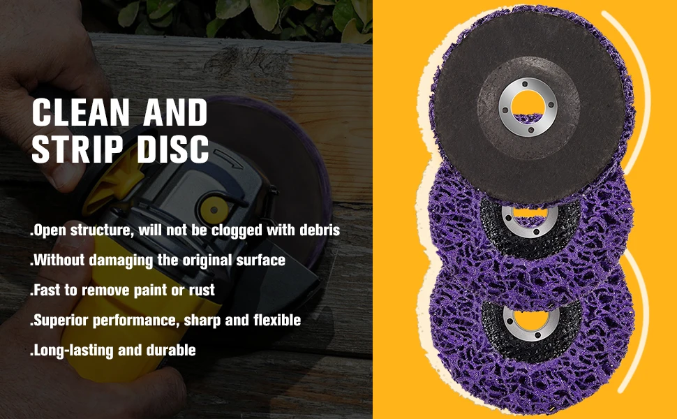 1PC Poly Streifen Disc Schleif Rad Farbe Rost Entferner Sauber Schleifen Räder für Motorräder Langlebig Winkel Grinder Auto – Detail 1