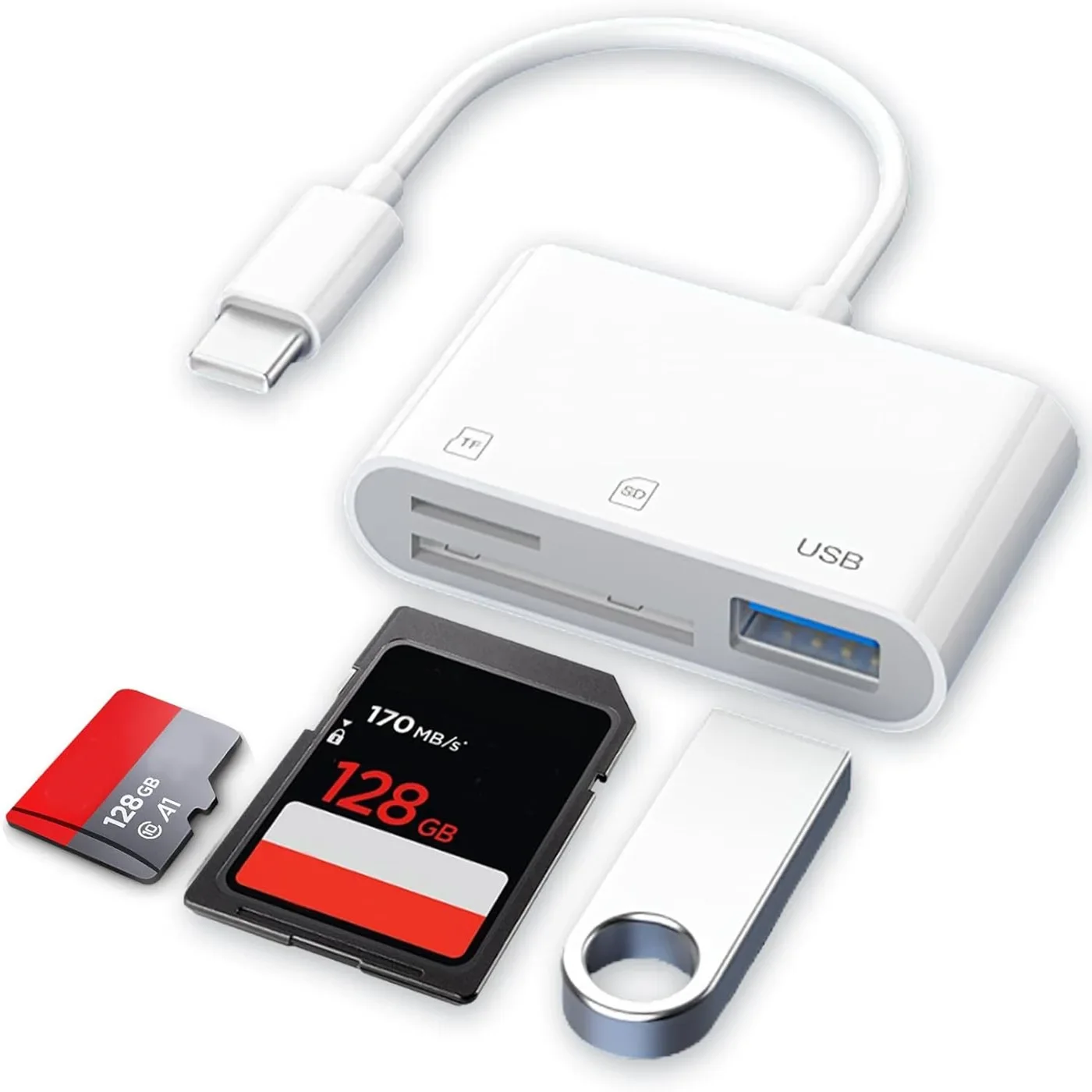 3-in-1 다기능 USB Tf 카드 Sd 카드, 안드로이드 Otg 리더, C 타입 허브, 휴대폰 컴퓨터 리더 어댑터