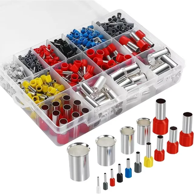 ชุดขั้วต่อวงแหวนหุ้มฉนวนสำเร็จรูป 1000 ชิ้น สำหรับงานต่อสายไฟฟ้าอุตสาหกรรม 1