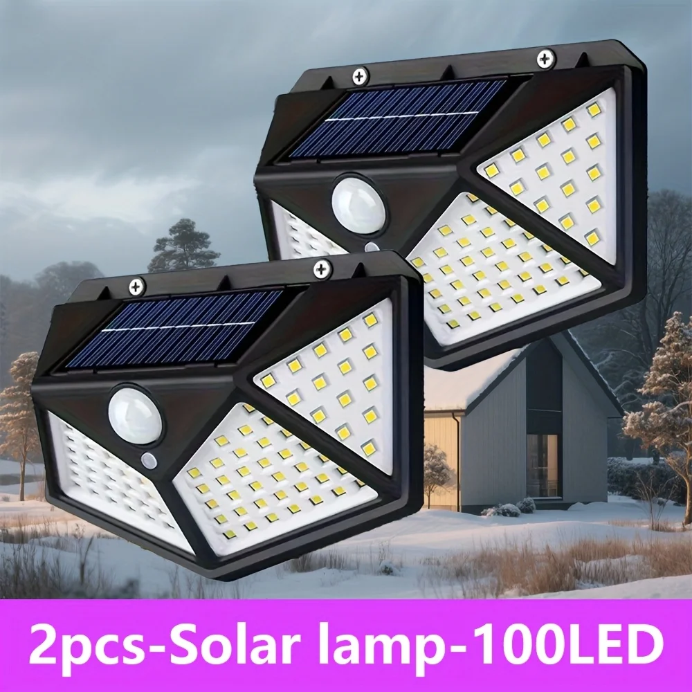 Outdoor Solar Motion Security Light - Waterproof 100 LED Flood Light