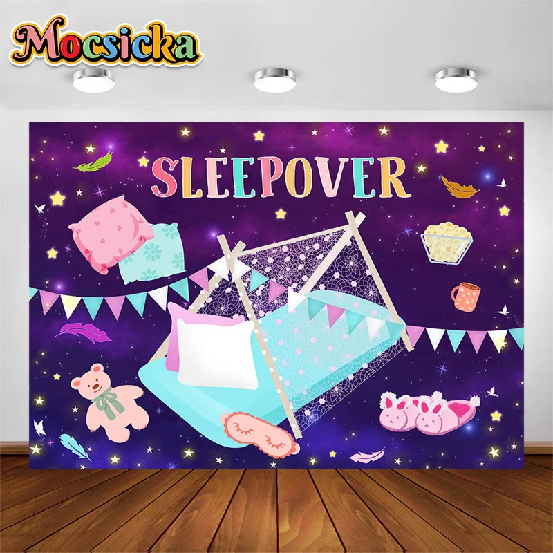 Party-Hintergrund Für Übernachtungen – Rosa Mädchen-Design, 1,5 X 0,9 M, Vinyl, Für Fotos & Deko