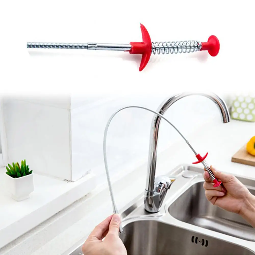 60cm Spring Pipe Dredging Tools, Drain Snake, Drain Cleaner Sticks Clog  Remover Cleaning Household for KitchenBending sink tool - AliExpress