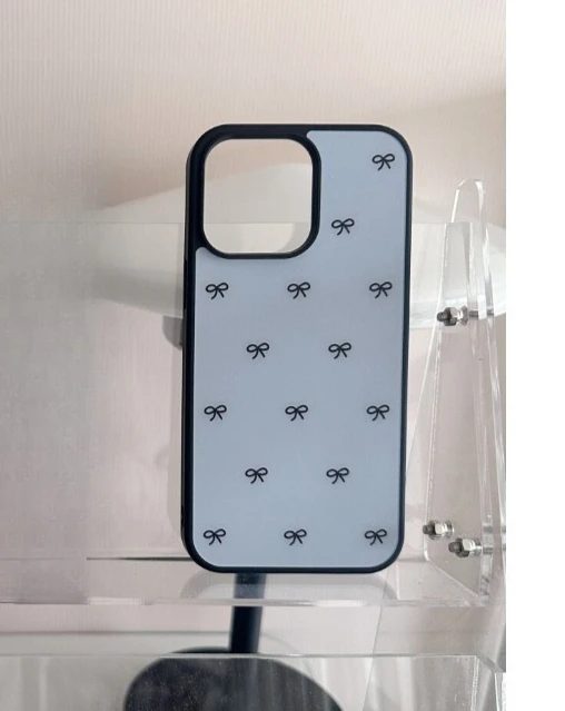 French Retro Elegant Ribbon Silver Edge Epoxy Anti-Drop Phone Case