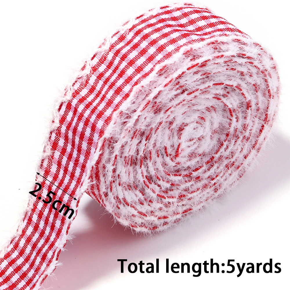 Luxurious Plaid Velvet Edge Wavy Ribbon for Gift Wrapping & DIY Crafts