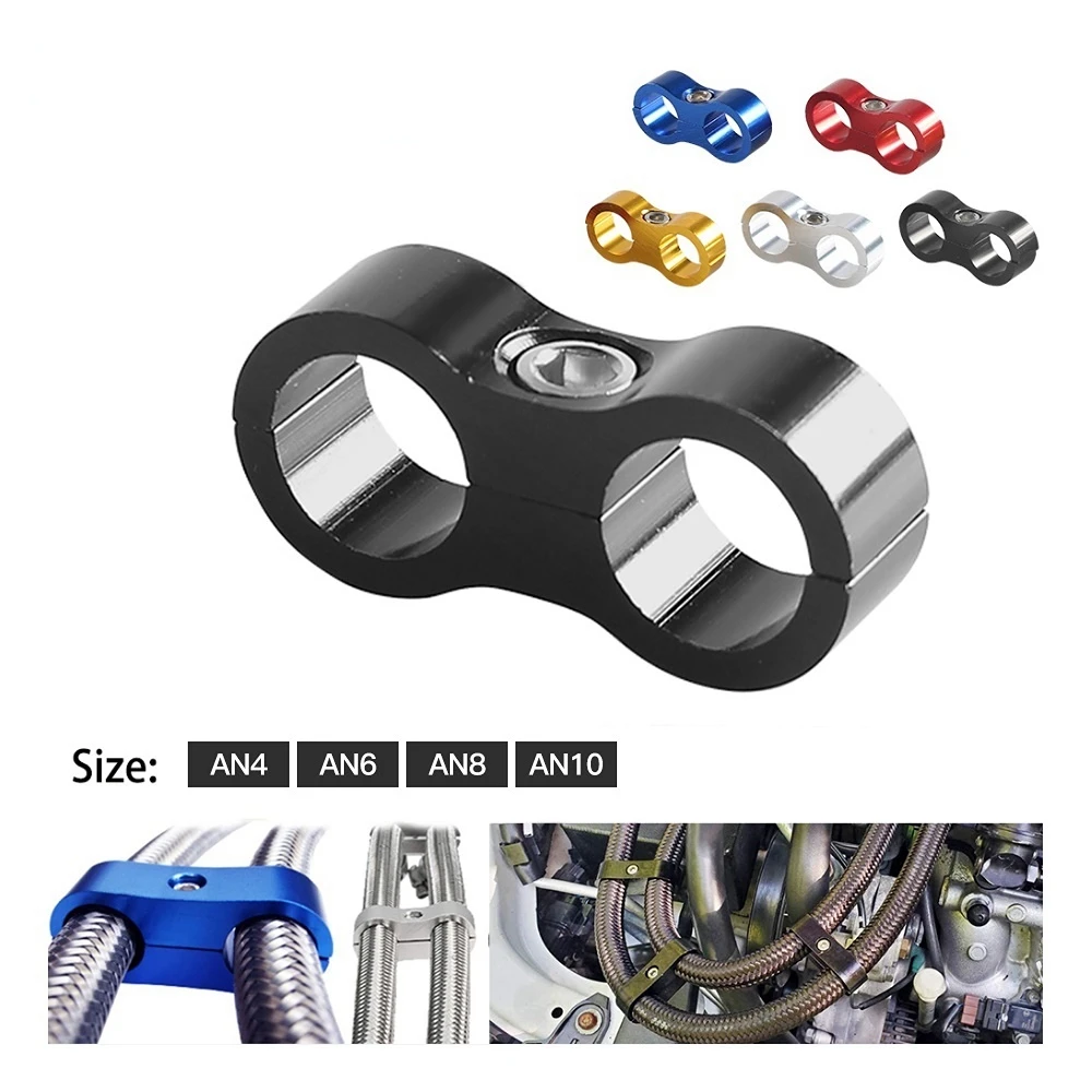 

Universal aluminum AN4 AN6 AN8 AN10 Billet Oil Fuel Water Hose Tube Seprator Divider Clamp line separator Kit