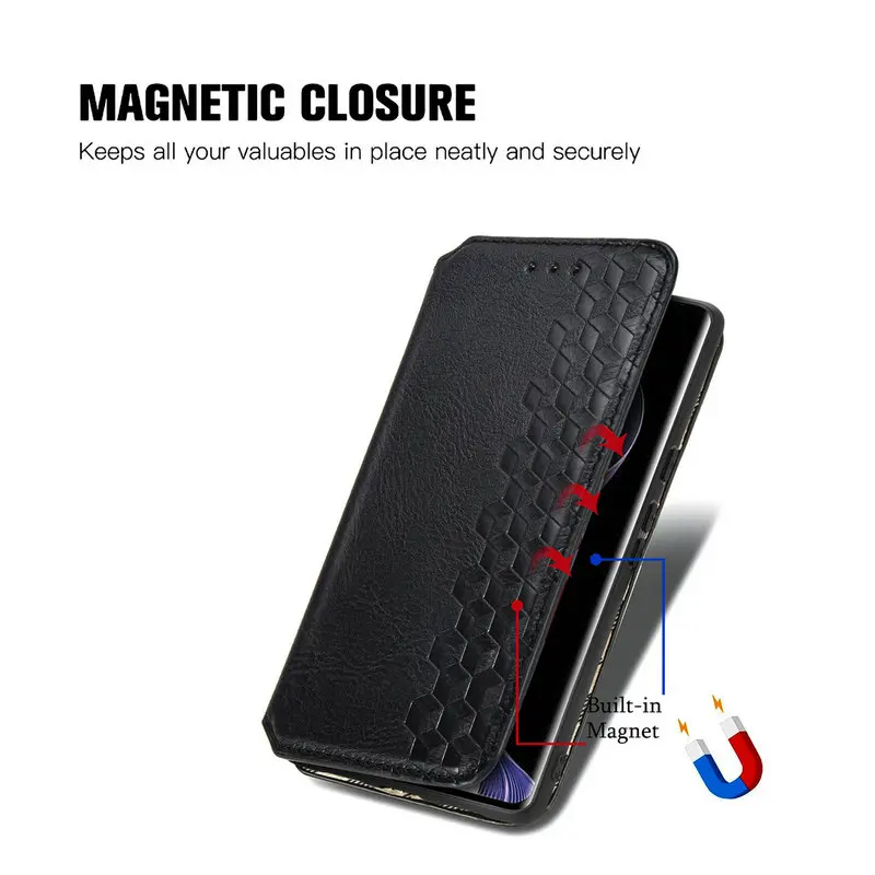 Luxury Magnet Leather Texture Wallet Case Flip Cover