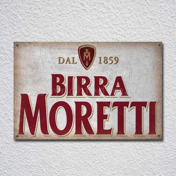 Bira Moretti Birra Italiana Vintage Tin Sign Metal Sign Metal Poster Metal Decor Metal Painting Wall Sticker Wall Sign