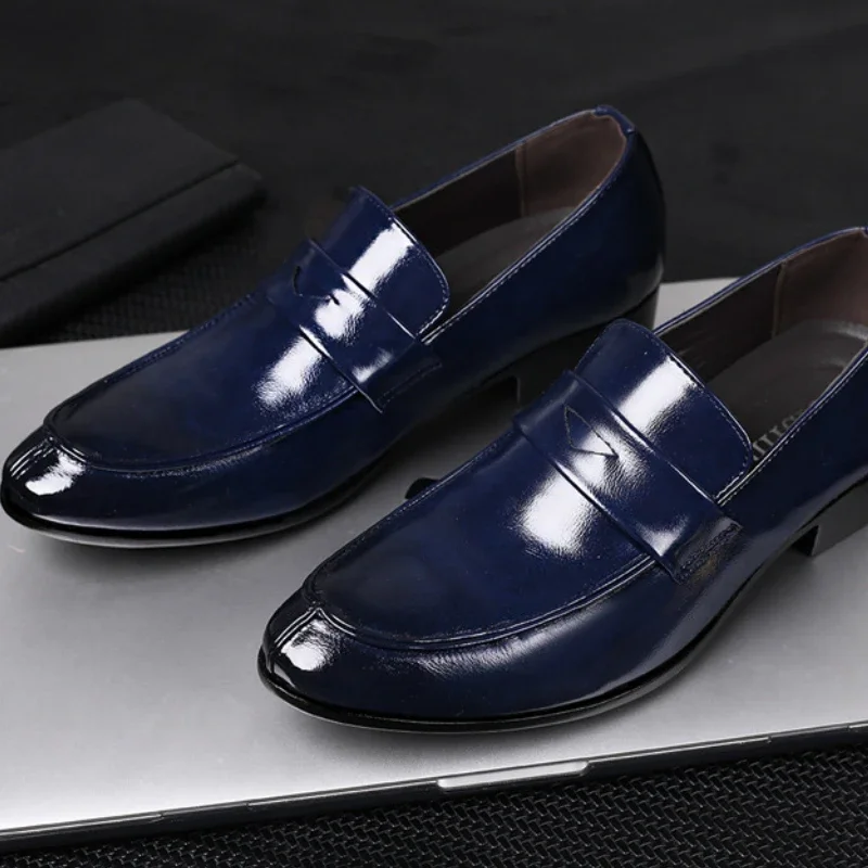 Men Leather Shoes New British Business Dress Shoes Fashion Pointed Social Casual Zapatos Hombres