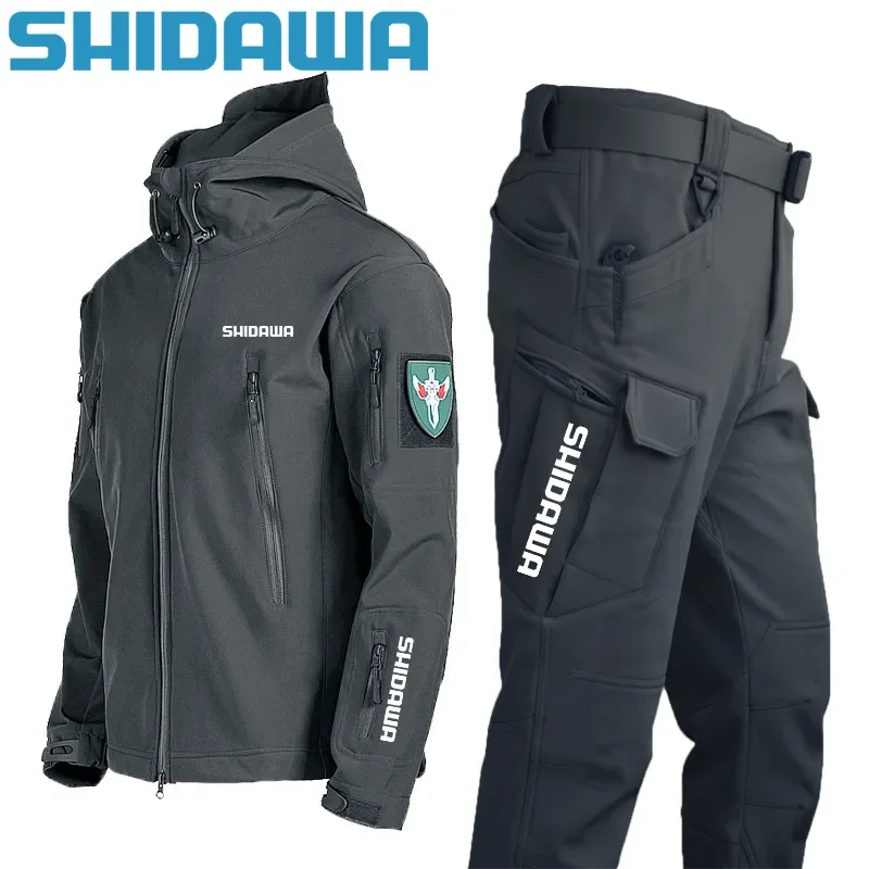 

Men Spring Autumn Thin Fishing Suits Fishing Pants Camping Climbing Clothes Army SoftShell Tactical Windproof Waterproof Jackets