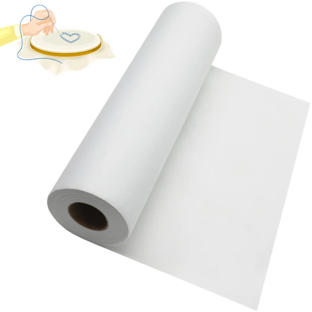 12in x 25yd Roll Embroidery Stabilizer Backing Fusible Embroidery Topping Film Machine Stabilizer DIY embroidery stabilizer