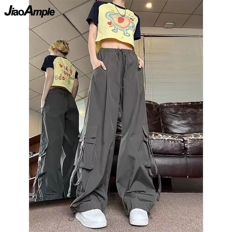 Women's 2024 Summer New Tracksuit Two Piece Suit Korean Elegant Short Sleeve Shirt Casual Wide Leg Cargo Pants Matching Set