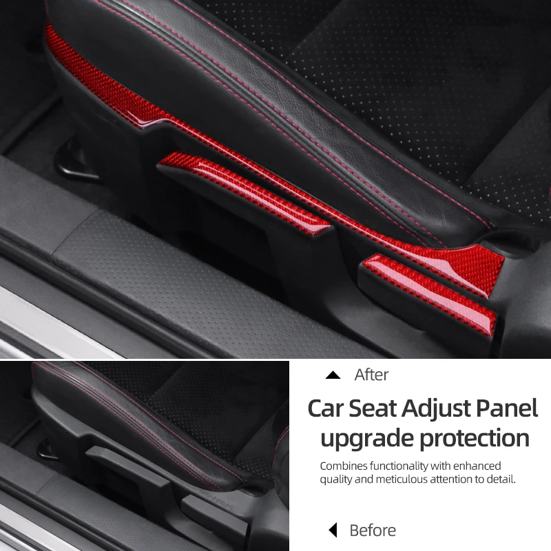 스바루 BRZ/토요타 GR86 2021-용 리얼 카본 파이버 자동차 인테리어 시트 조절 트림 스트립 스티커 장식 자동차 튜닝 액세서리