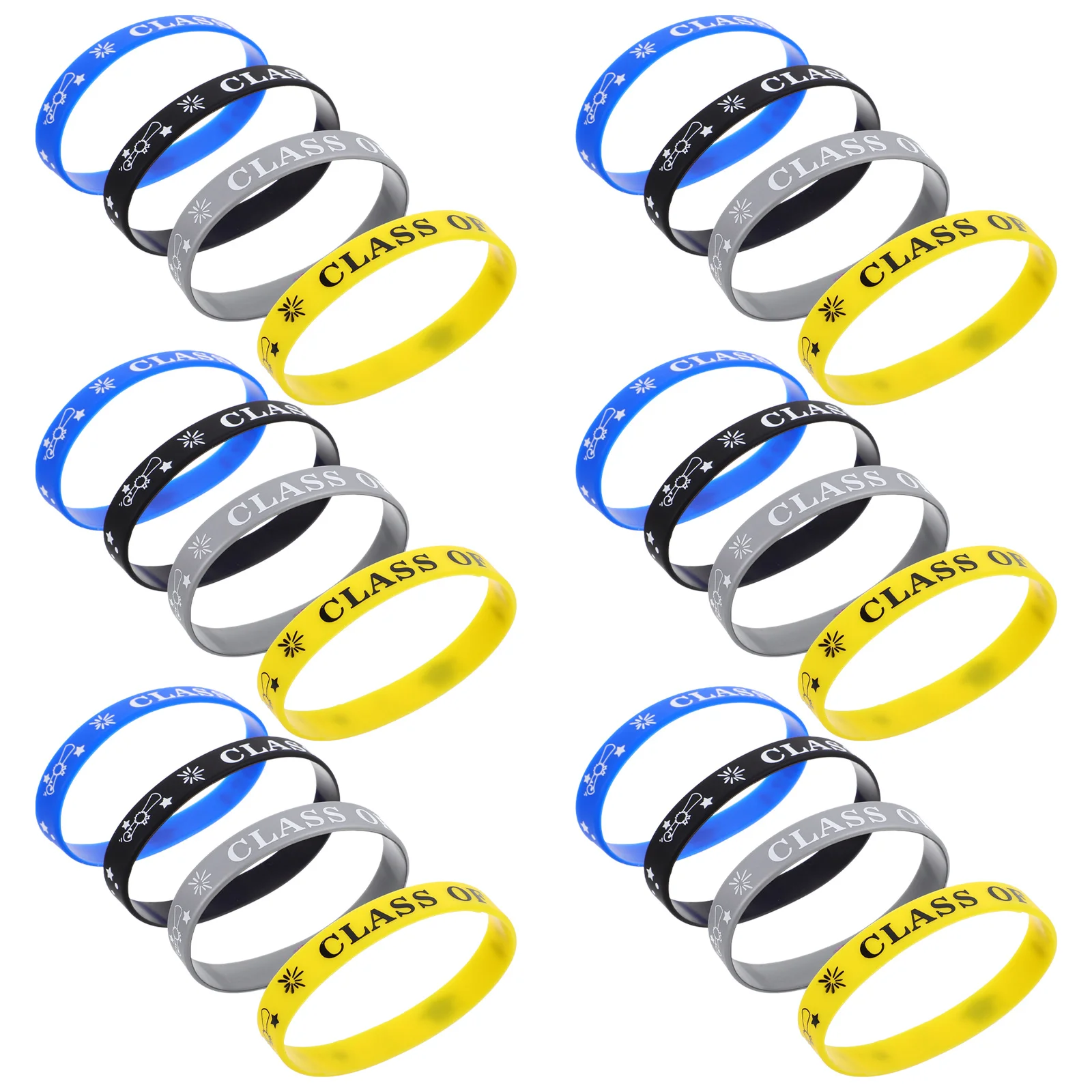 

24 Pcs Graduation Bracelet Class of 2024 Themed Wristband Decor Decorate Party Accessory Silica Campus