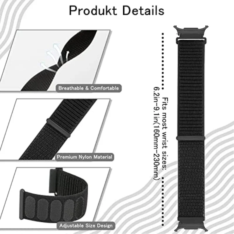 Premium Nylon Loop Sports Watchband - Durable Wristband for Smartwatch Accessories