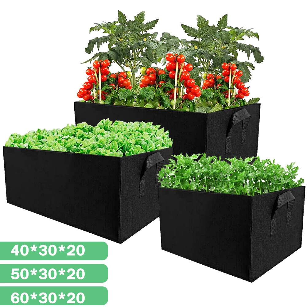 1/2/3PCS Plant Grow Bags Rectangle Felt Vegetable Plant Grow Bag