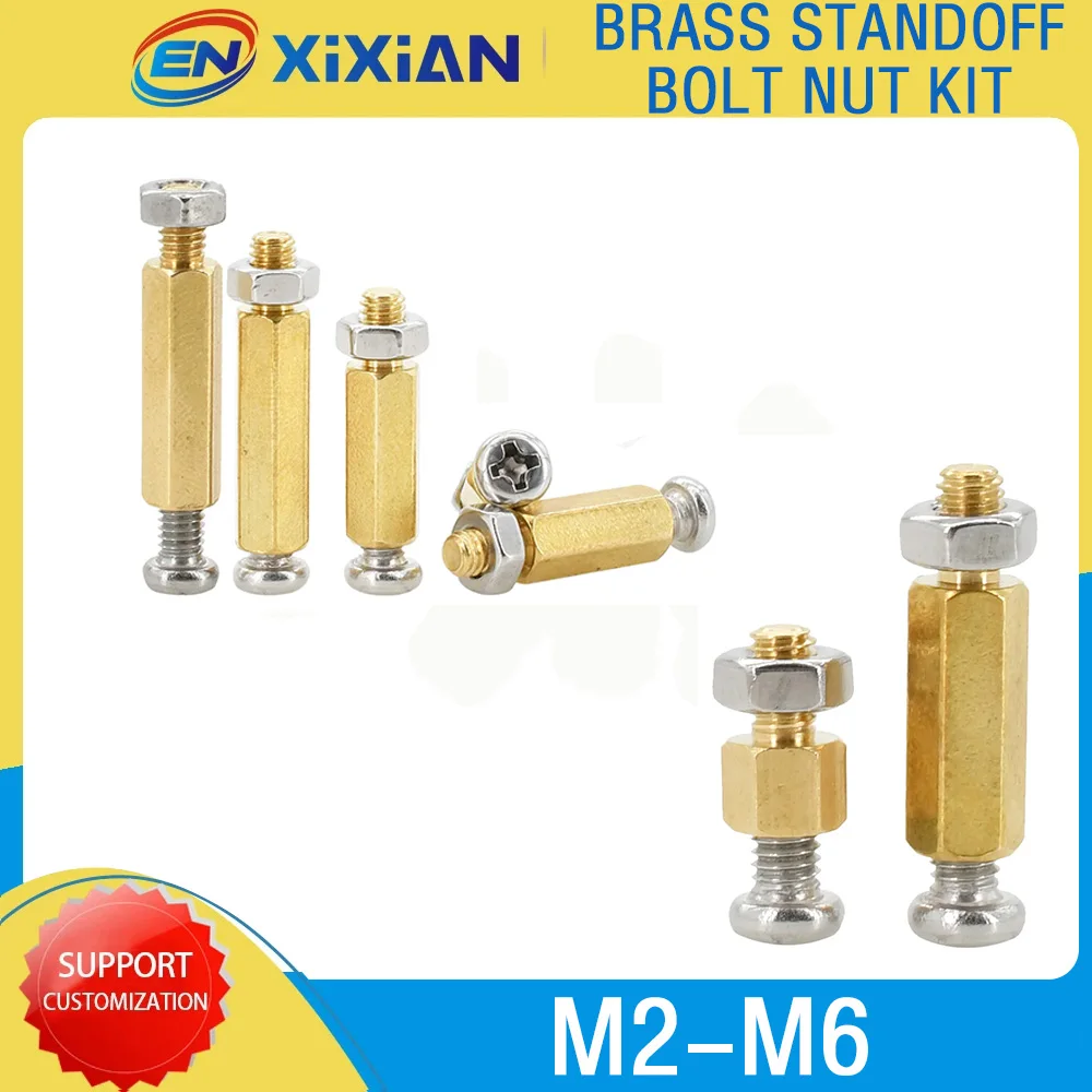 

M2 M2.5 M3 M4 M5 M6 Hex Male Female PCB Pillar Spacing Screws Board Rack Stud Brass Motherboard Standoffs Column Bolts Nuts Kits