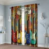 2pc,  Curtains music theme5 Durable Polyester,Without Electricity Birthday Party Use for Living Room, Outdoor Decor 6