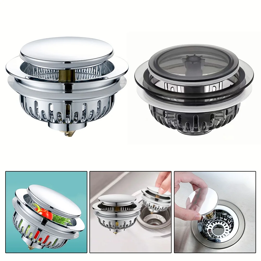 

1pc Universal Sink Drain Plug For Efficient Clog Free Filtering Kitchen Hair Catcher 90*65mm Kitchen Fixture Home Improvement