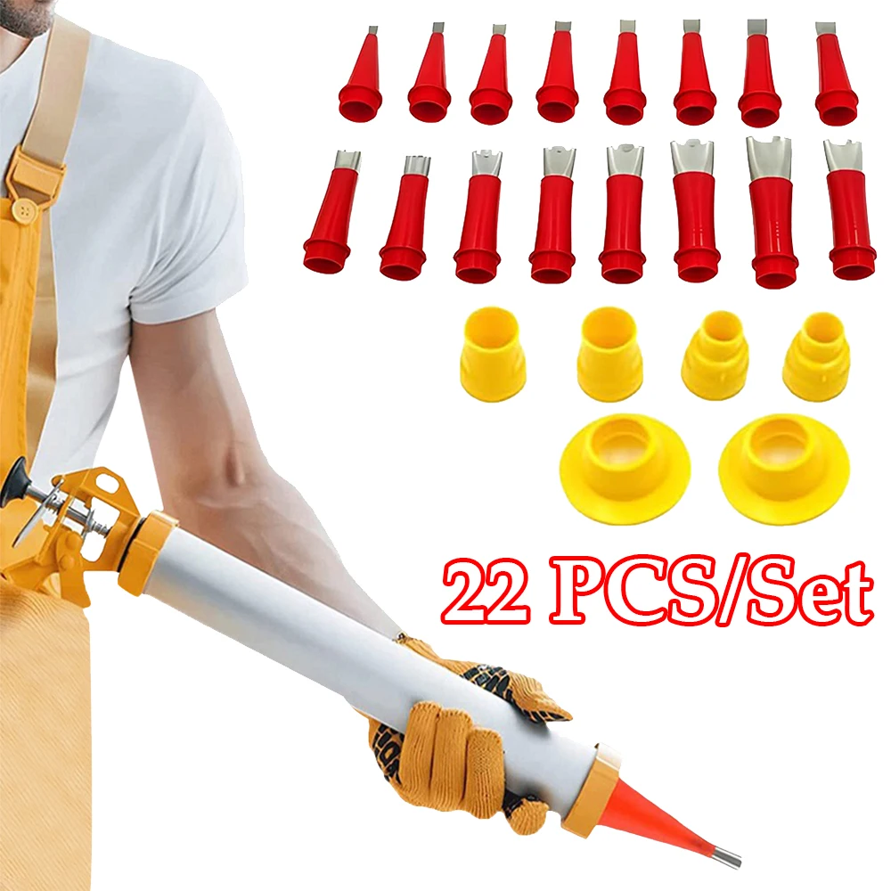 22PCS Stainless Steel Caulk Nozzle Applicator Caulking Finisher Glue Silicone Sealant Finishing Tool Kitchen Bathroom Sink Joint 3