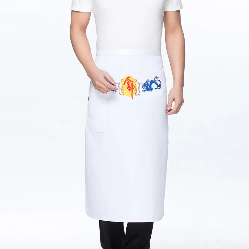Male Chef Embroidery Cooking Apron Bakery Cafe Woman Waiter Work Pinafore Hot Pot Restaurant Catering Hotel Kitchen Aprons