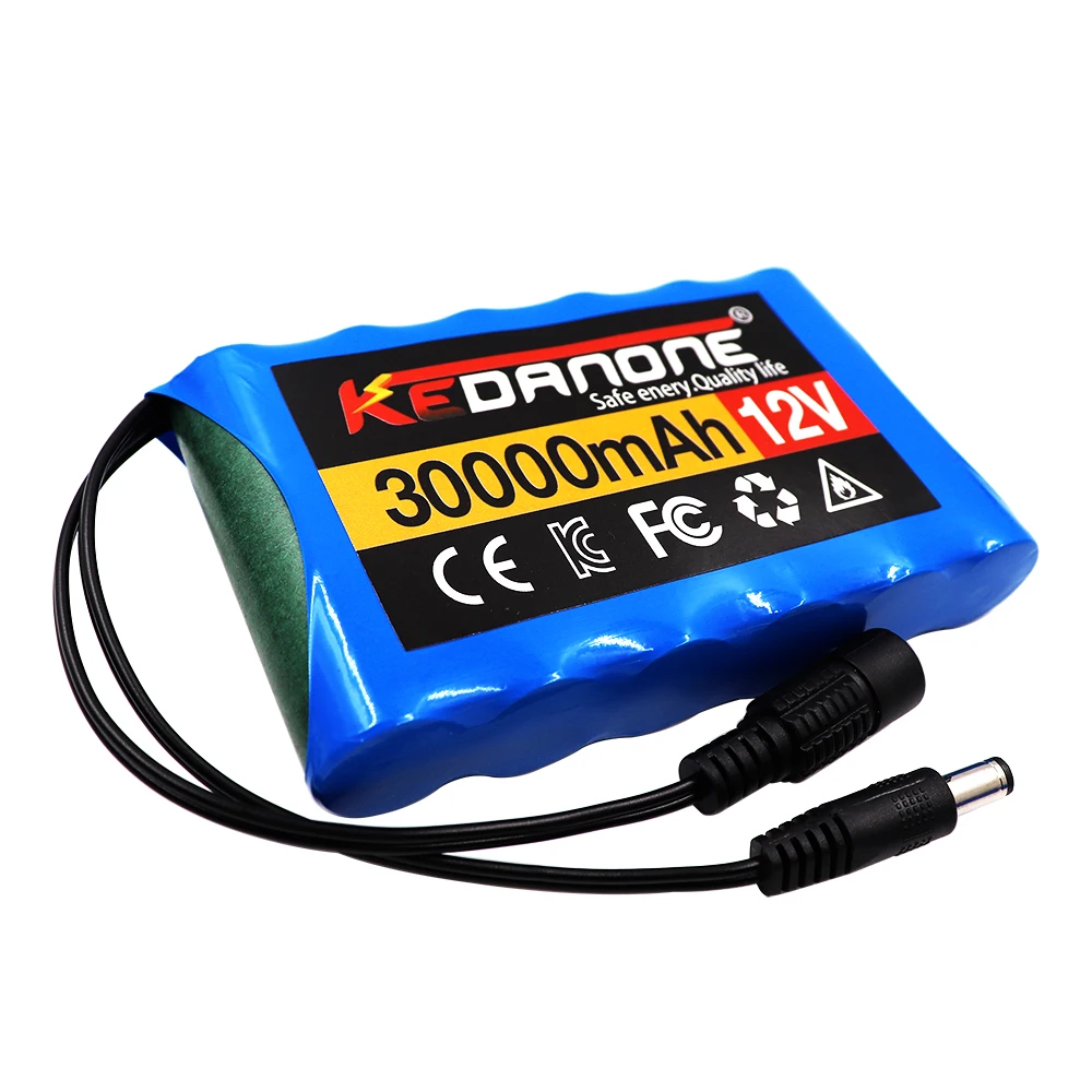 

NEW Portable Super 12V 30000mah Rechargeable Lithium Ion Battery Pack Capacity DC 12.6v 30Ah CCTV Cam Monitor + Charger