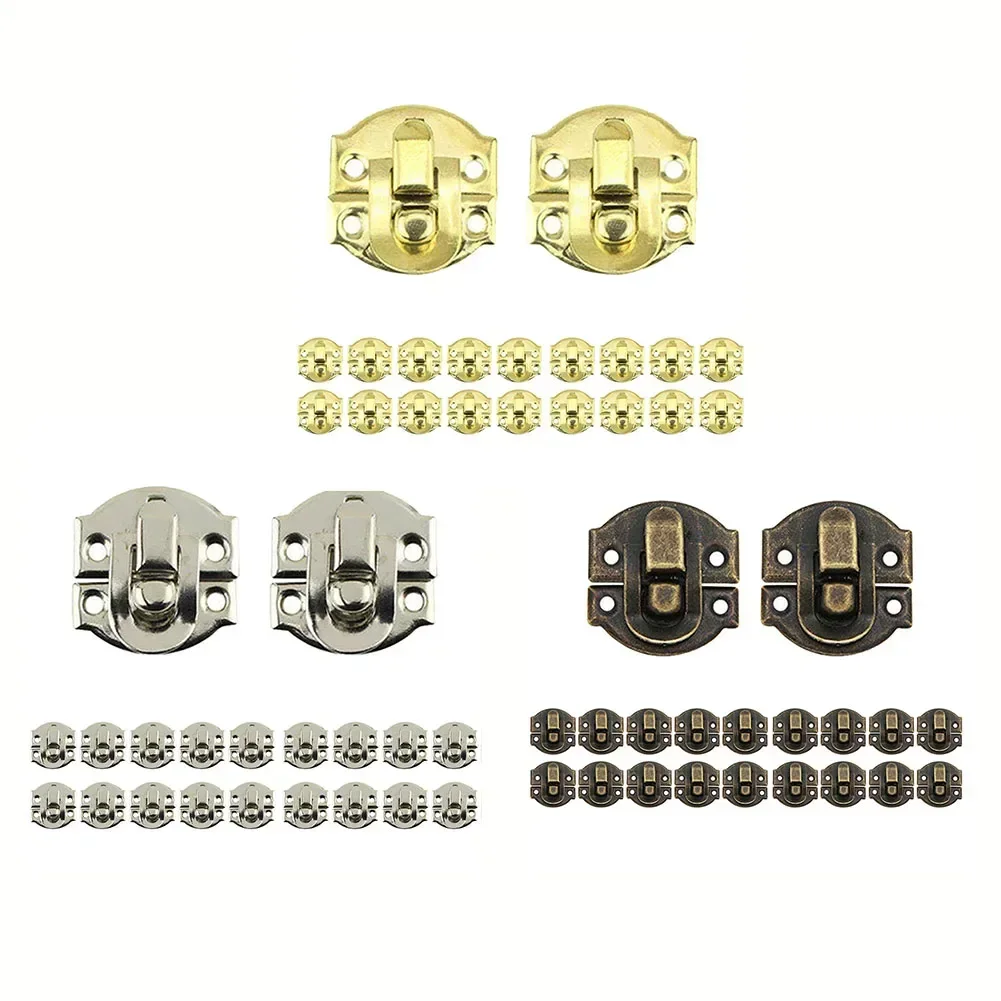 20pcs Antique Hasp Iron Lock Clasp 20mm for Chests Jewelry Box Suitcase Wooden Box