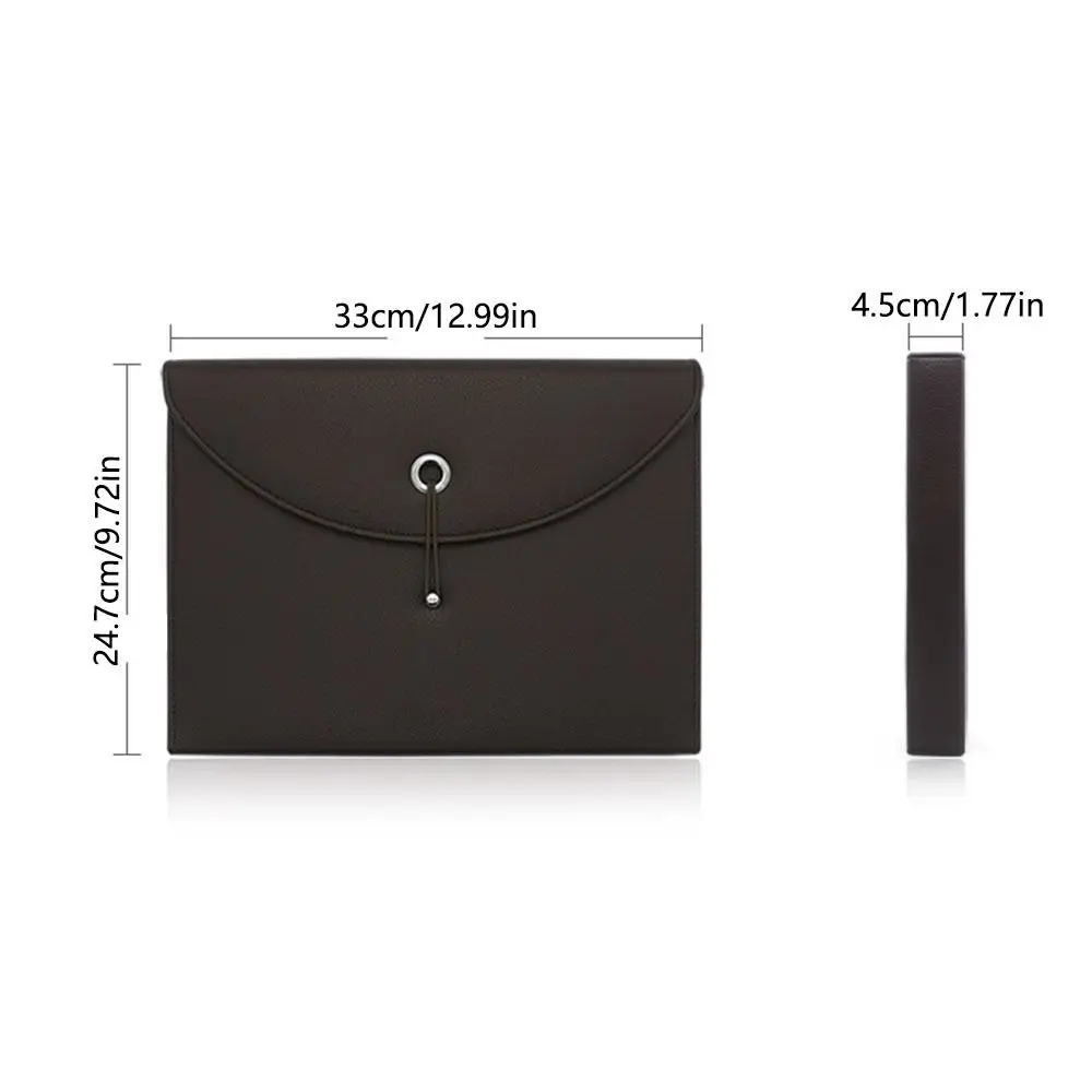 라벨이 있는 방수 PU 가죽 문서 가방 13포켓 아코디언 파일 정리함 다기능 탄성 밀봉 디자인