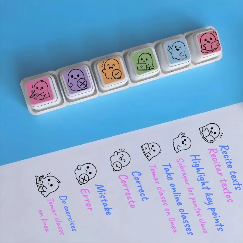 Six Detachable Style Buttons: Cute Seal DIY Scrapbooking & Decoration Tool