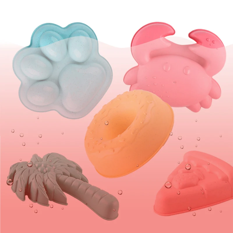 Beach toy sand mold sand printing seaside sand digging tool accessories wheat straw donut engineering vehicle 12-piece combinati 4