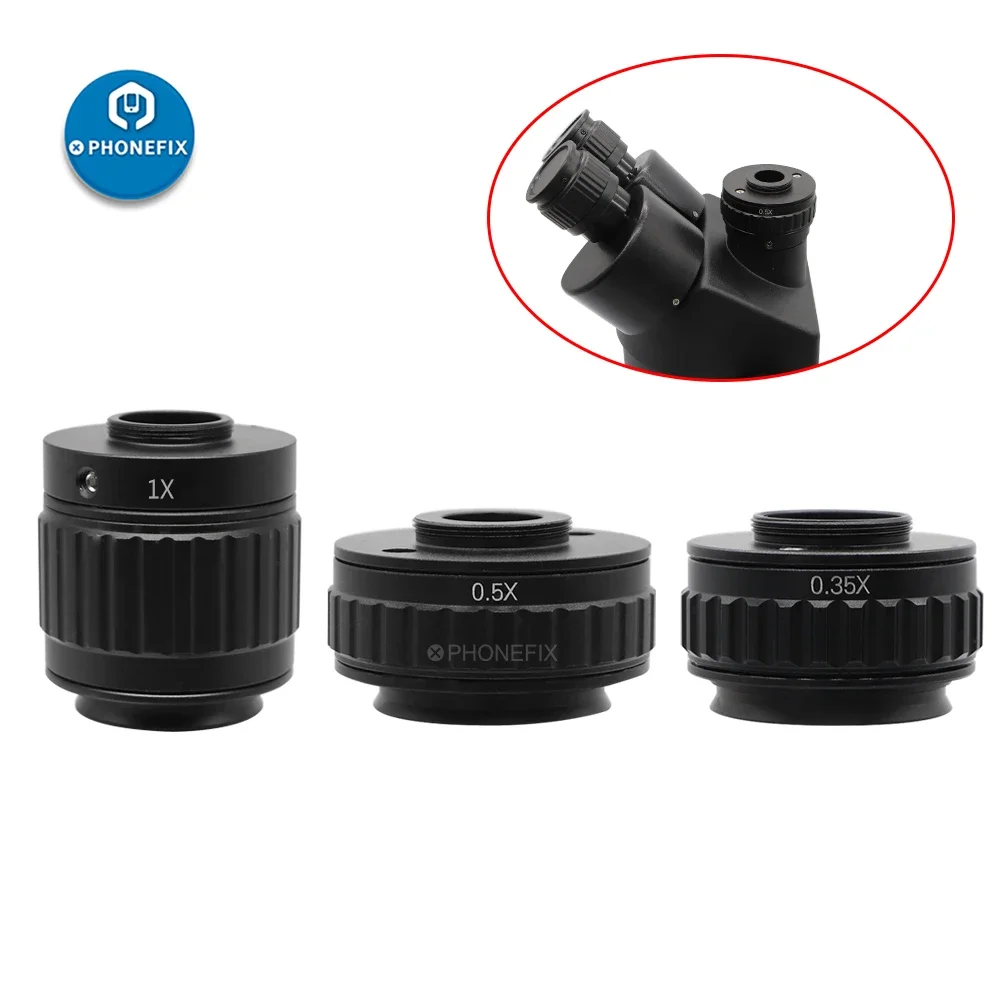 

CTV 1X 0.35X 0.5X focus adjustable C mount adapter Ring M38 38mm for New type Trinocular Stereo microscope Set Camera Port