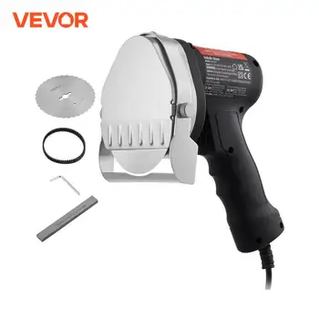 VEVOR Coltello Elettrico Shawarma, Coltello Kebab Turco 80 W, Taglierina Giroscopica Commerciale in Acciaio Inox, Affettatrice Doner Kebab, Diametro Lama Φ4"/100mm, Spessore Regolabile 0-8mm 1
